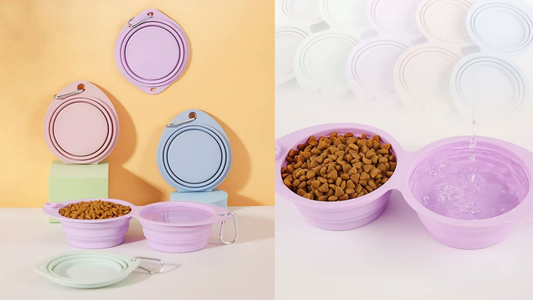 Portable & Collapsible Dual Silicone Pet Bowls: How 78% of Pet Owners Solved Mealtime Mess & Travel Stress